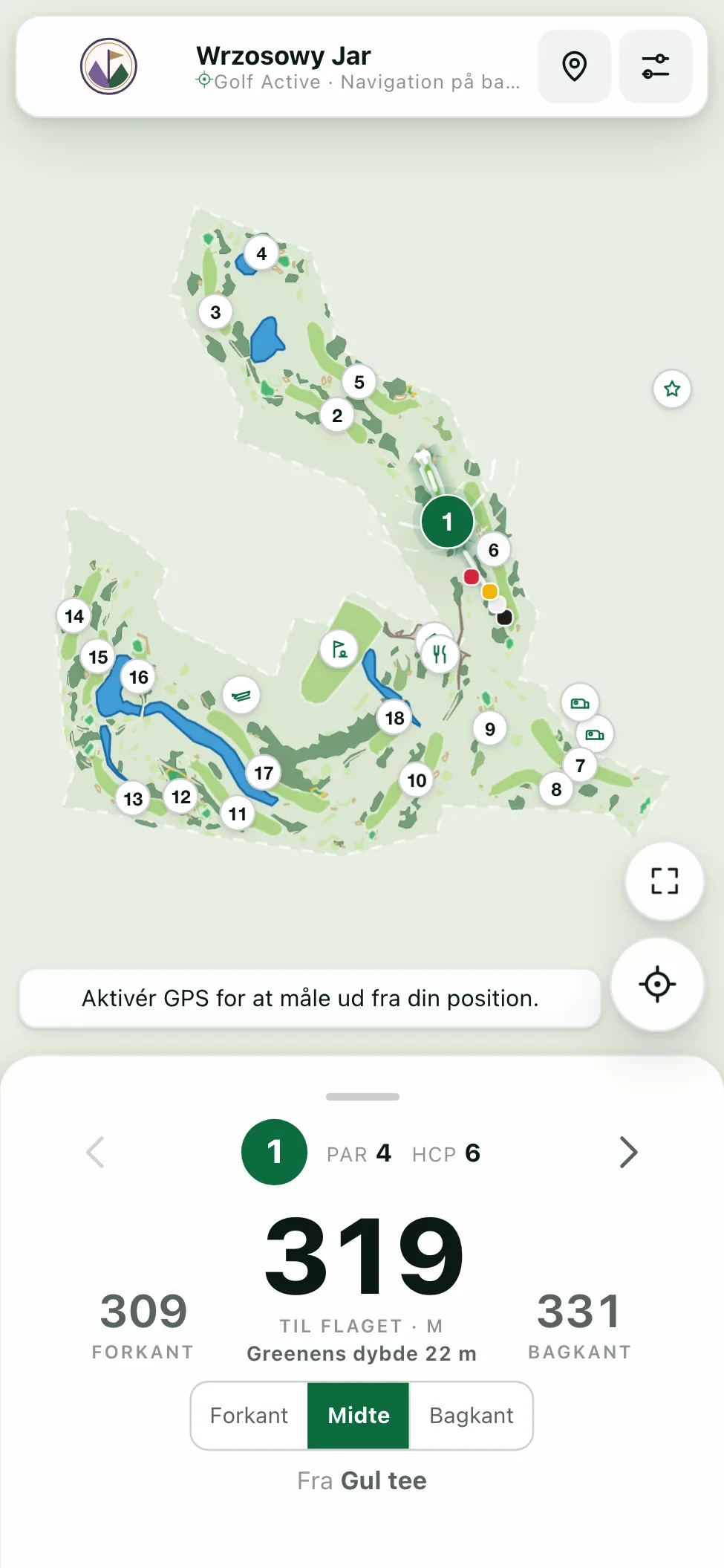 Oversigt over hele banen med 18 huller